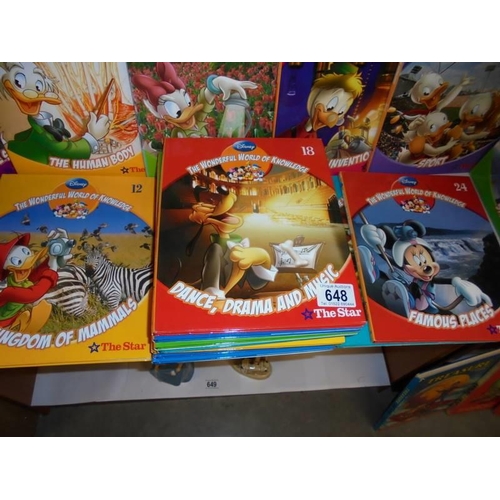 648 - 20 volumes of Disney 'The Wonderful World of Knowledge'.