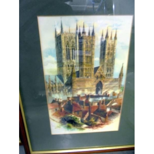 660 - Two framed and glazed Lincoln Prints - The Glory Hole and Lincoln Cathedral from castle tower.