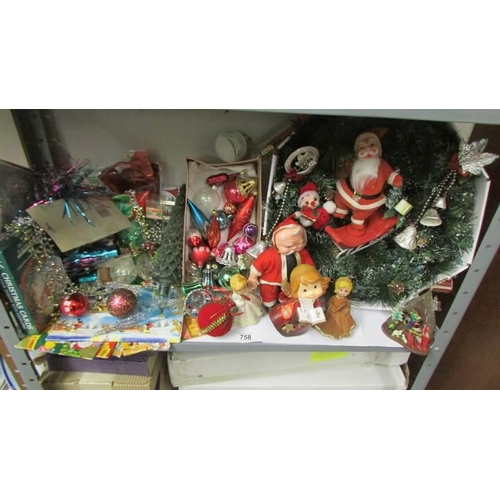 758 - A good lot of assorted Christmas decorations.