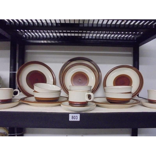 803 - Two shelves of Denby pottery. COLLECT ONLY.