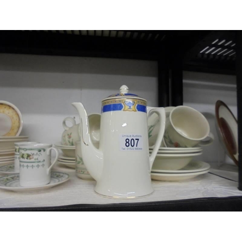 807 - A Royal Doulton coffee set (missing 1 cup) and other ceramics.