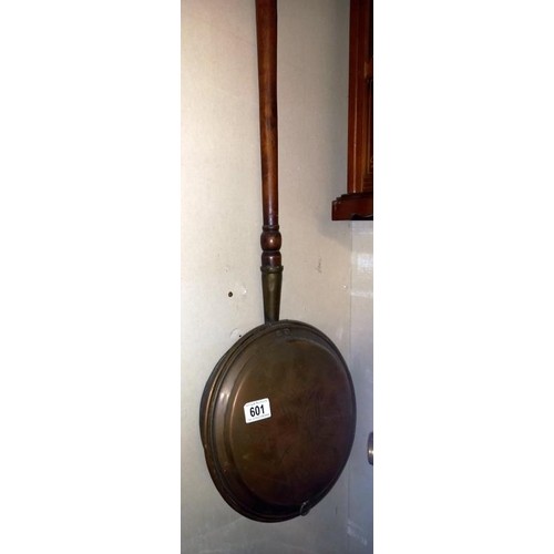 601 - A Victorian copper warming pan, COLLECT ONLY.