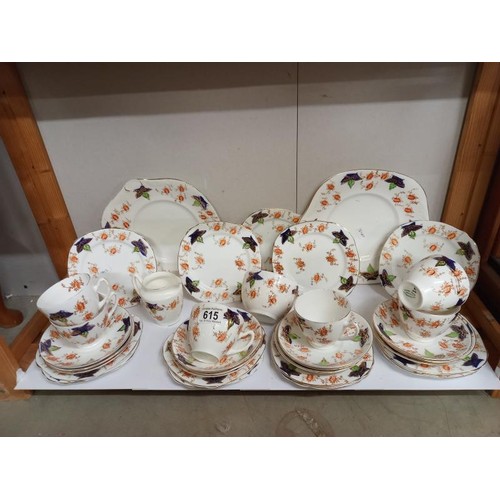 615 - An English bone china tea set.