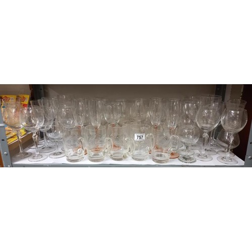 757 - A good lot of assorted drinking glasses.