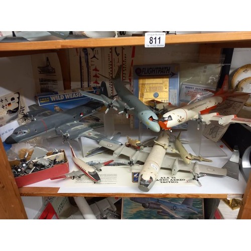 811 - Four shelves of completed model aircraft (completeness unknown) COLLECT ONLY.