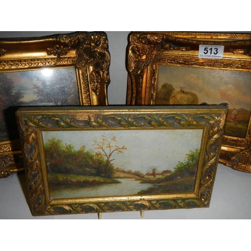 513 - Three gilt framed pictures.