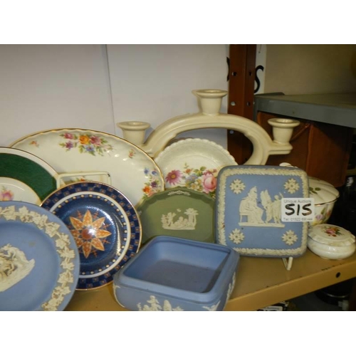 515 - A mixed lot of ceramics including Wedgwood, Aynsely, Minton etc.,