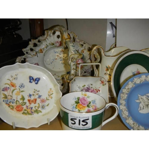 515 - A mixed lot of ceramics including Wedgwood, Aynsely, Minton etc.,