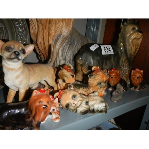 534 - A mixed lot of dog figures etc.,