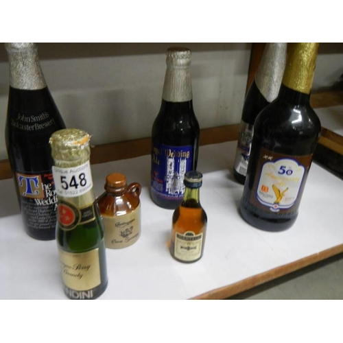 548 - A quantity of small bottles of alcohol including wine.