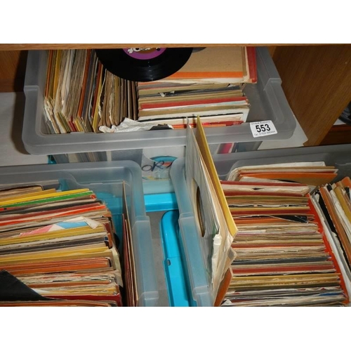 553 - A large lot of 45 rpm records.