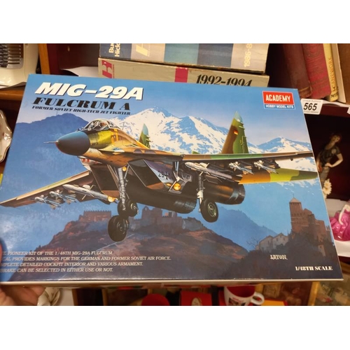 564 - 3 boxed academy 1/48 scale aircraft kits mig29 No,2119 , 2128 , 2116