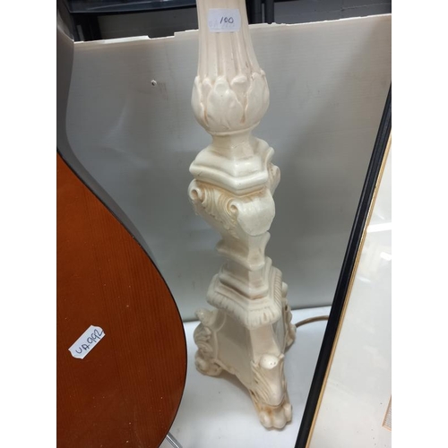 620 - An ormalu style plaster candlestick table lamp (67cm high)