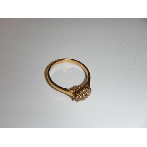 2 - A 9ct gold ring, size R, 2.6 grams.