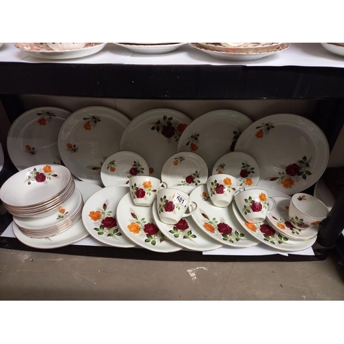 681 - A decorative dinner set. COLLECT ONLY.