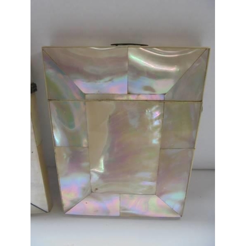 103 - Two large panel mother of pearl card cases.