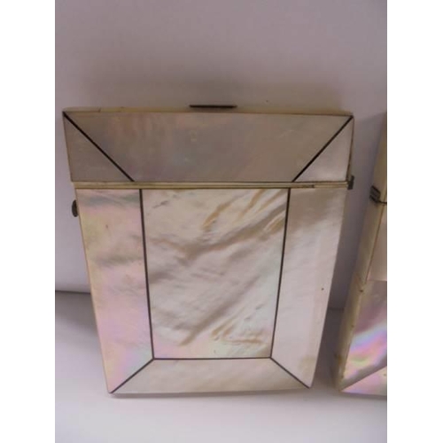 103 - Two large panel mother of pearl card cases.