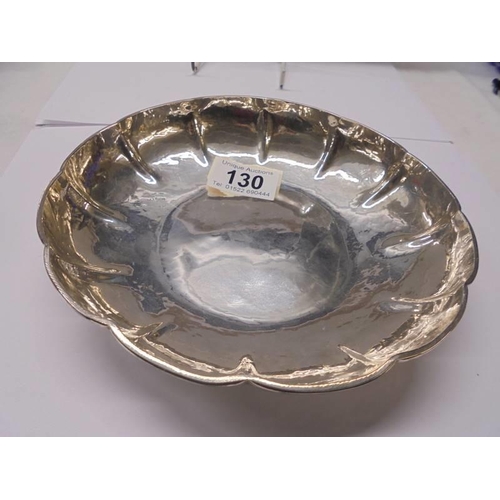 130 - A hall marked silver bowl, 18cm diameter, 11.5 ounces.