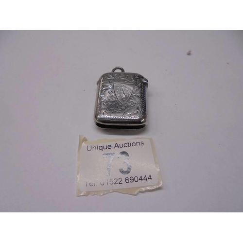 73 - A silver vesta case, 18.8 grams.