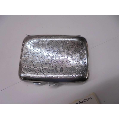 74 - A silver cigarette case, 45 grams.