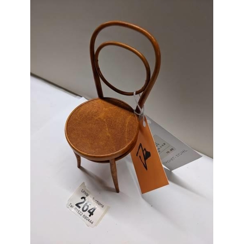 264 - A 1/6 scale Leopold Museum shop model of a Minimobel Thonet Stuhl bentwood chair.