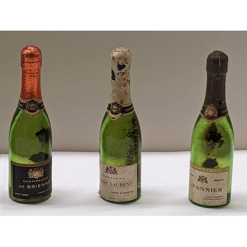 148 - Six vintage cc12 bottles of champagne including De Thaile Decorter de Brienne.