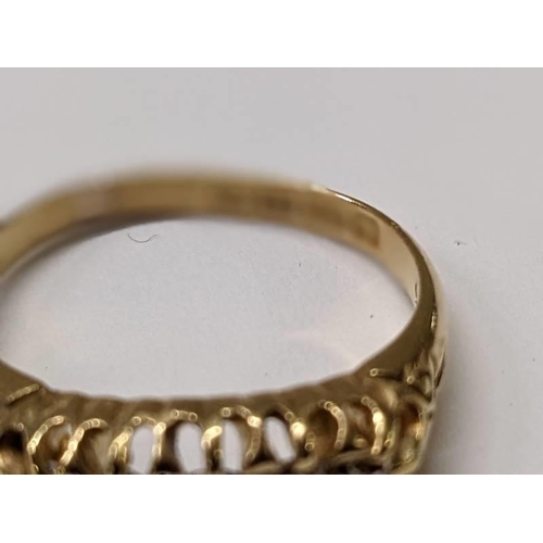 84 - A five stone old cut diamond ring hall marked Birminghan 1912 in 18ct gold, size K, 2.9 grams.