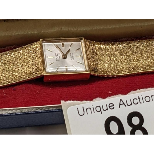 98 - A ladies vintage Camy Geneve Incabloc gold plated Swiss analog watch, 21 jewels, working order, orig... 