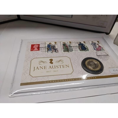 151 - A Jane Austen 200th limited edition UK stamp, coin and bank note cover, a limited edition stamp and ... 