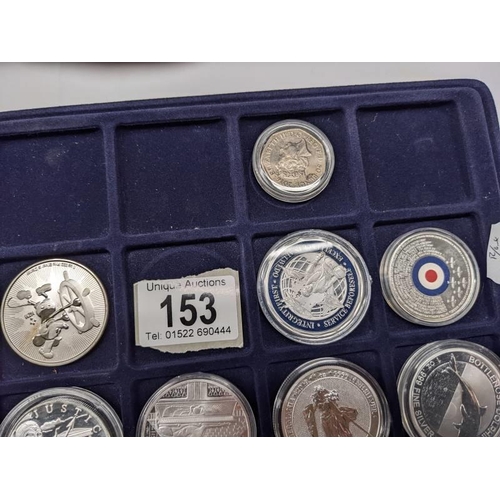 153 - A quantity of mainly silver coins.