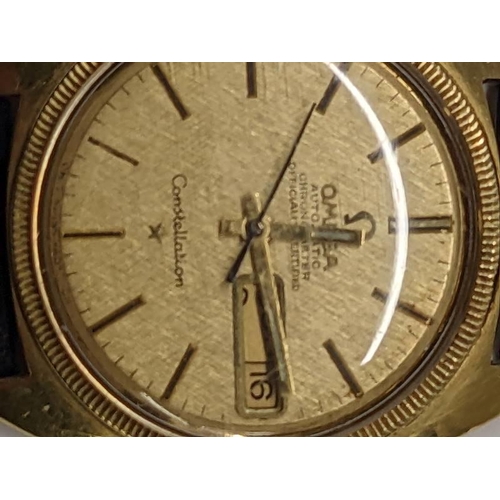 163 - An 18k Gold case Omega automatic chronometer 