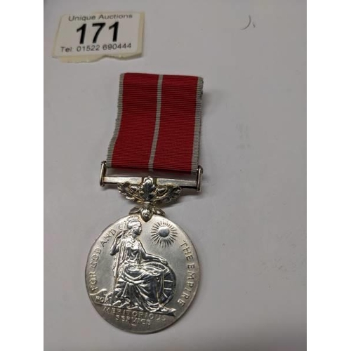 171 - A cased 'Meritorious' service medal of E4152380 Flt Sgt Frank G Shedden, B E M Royal Air Force.