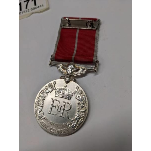 171 - A cased 'Meritorious' service medal of E4152380 Flt Sgt Frank G Shedden, B E M Royal Air Force.