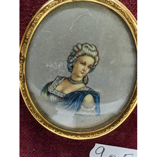 178 - Two miniature portraits, a framed photograph, snuff box and prayer book.