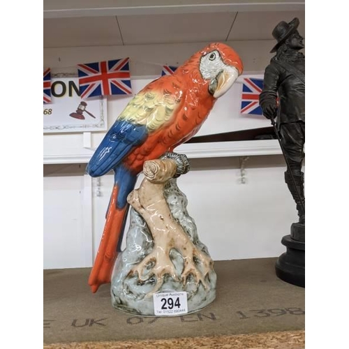 294 - A Royal Dux figure of a macaw.