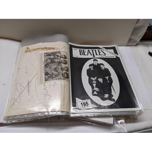 195 - A folder of The Beatles press photos, press releases and newspaper stories.