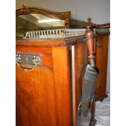 320 - A pair of Victorian mahogany coal compendiums with liners and shovels. COLLECT ONLY.