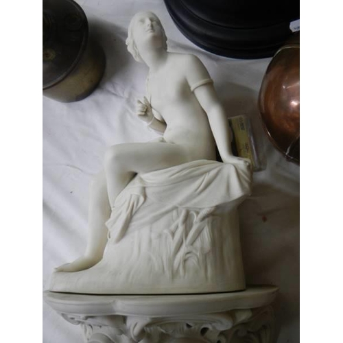 327 - An early Victorian Copeland white porcelain figure complete with wall bracket.