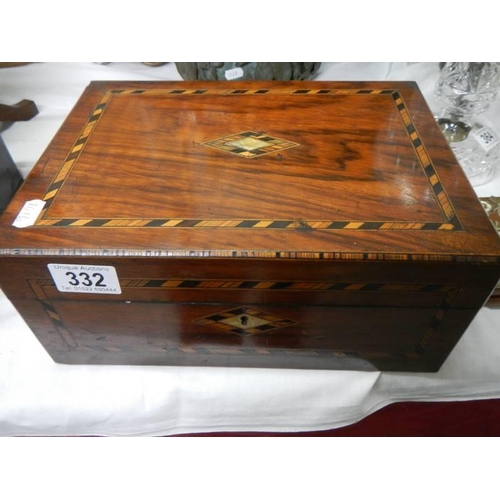 332 - A mahogany inlaid box.