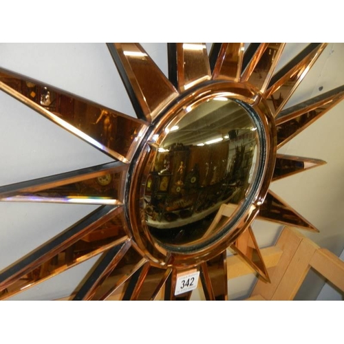 342 - A sunburst mirror. COLLECT ONLY.