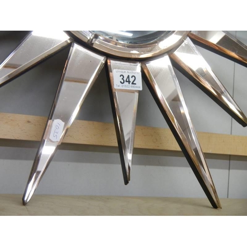 342 - A sunburst mirror. COLLECT ONLY.