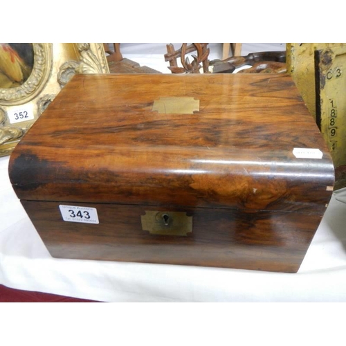 343 - A Victorian mahogany writing box.