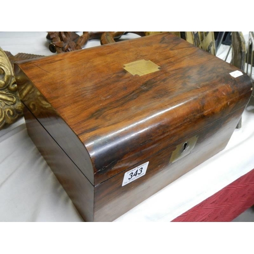 343 - A Victorian mahogany writing box.