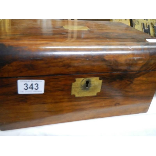 343 - A Victorian mahogany writing box.