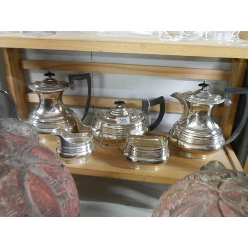 358 - A five piece silver plate tea set.