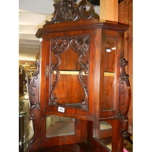 365 - An elegant 19th century mahogany corner cabinet. COLLECT ONLY.