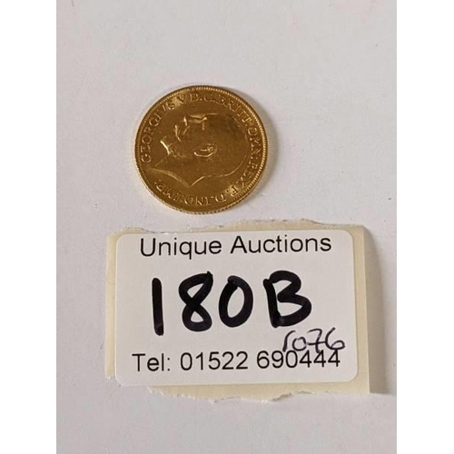 180B - A George V 1911 gold sovereign.