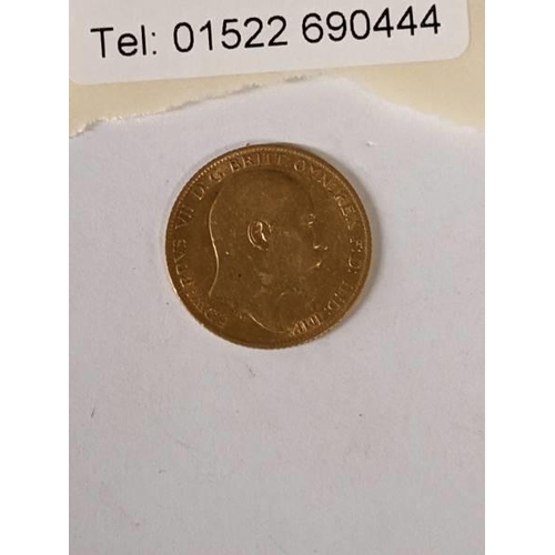 180F - An Edward VII 1904 half sovereign.