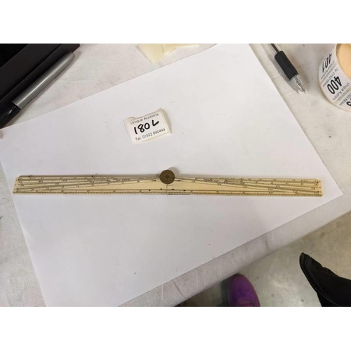 180L - A good quality bone folding ruler.