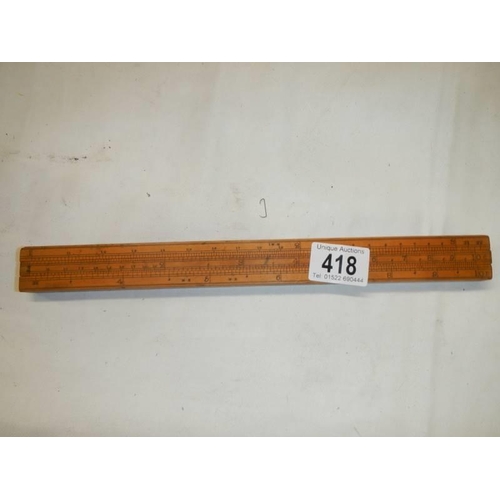 418 - A rare four piece ruler.